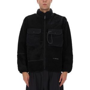 AND WANDER Men's Full Zip Fleece Jacket with Chest Pockets Men BLACK Outerwear
